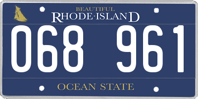 RI license plate 068961