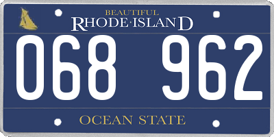 RI license plate 068962