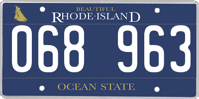 RI license plate 068963