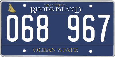 RI license plate 068967