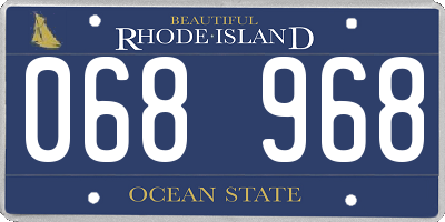 RI license plate 068968
