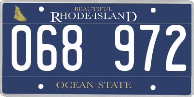 RI license plate 068972