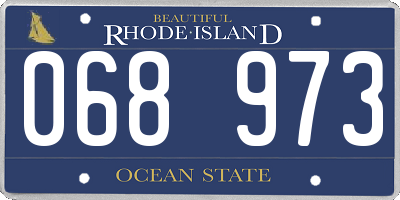 RI license plate 068973