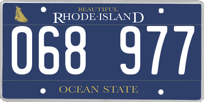 RI license plate 068977