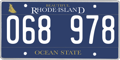 RI license plate 068978