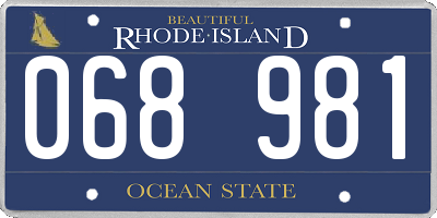 RI license plate 068981