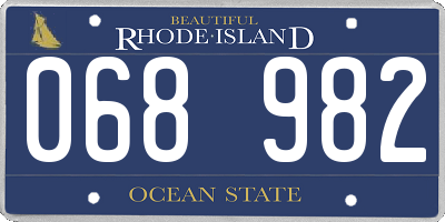 RI license plate 068982