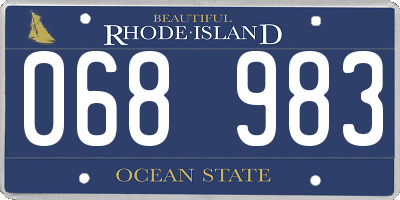 RI license plate 068983