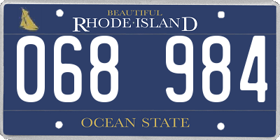 RI license plate 068984