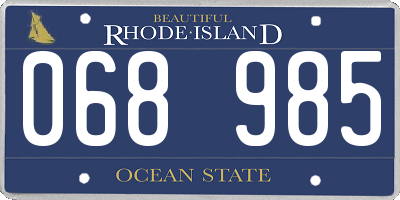RI license plate 068985