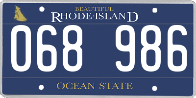 RI license plate 068986