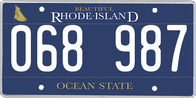 RI license plate 068987