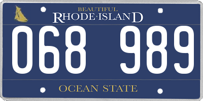 RI license plate 068989