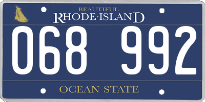 RI license plate 068992