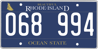 RI license plate 068994