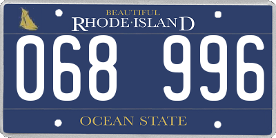 RI license plate 068996