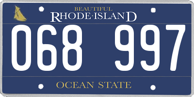 RI license plate 068997