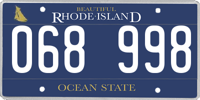 RI license plate 068998