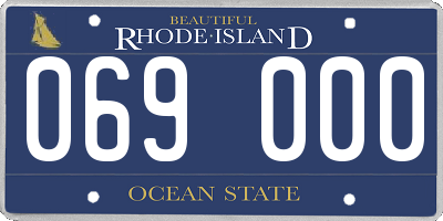 RI license plate 069000