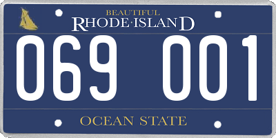RI license plate 069001