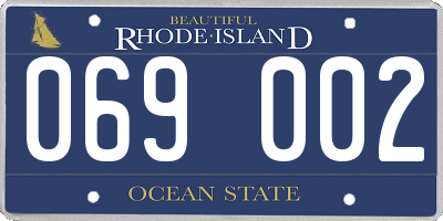 RI license plate 069002