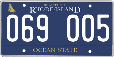 RI license plate 069005