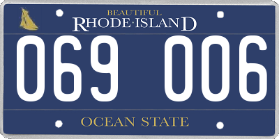 RI license plate 069006