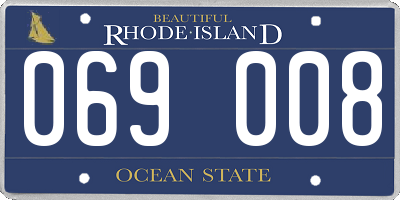 RI license plate 069008