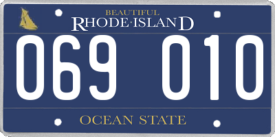 RI license plate 069010