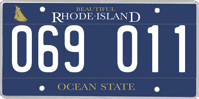 RI license plate 069011