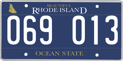 RI license plate 069013