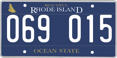 RI license plate 069015