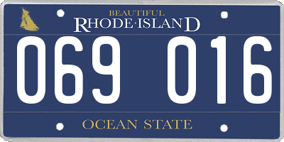 RI license plate 069016