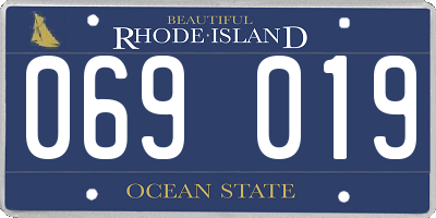 RI license plate 069019