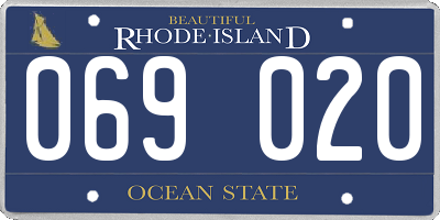 RI license plate 069020