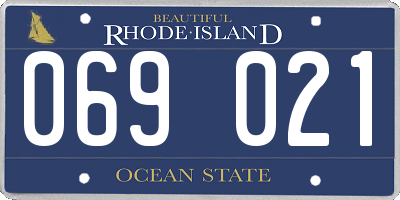 RI license plate 069021