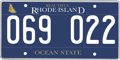 RI license plate 069022