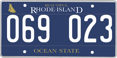 RI license plate 069023