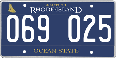RI license plate 069025