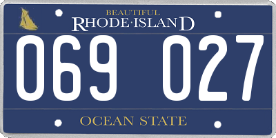 RI license plate 069027