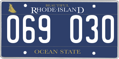 RI license plate 069030