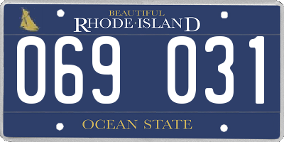 RI license plate 069031