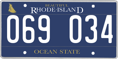 RI license plate 069034