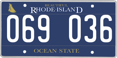 RI license plate 069036