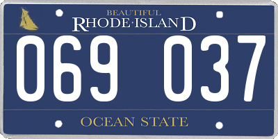 RI license plate 069037