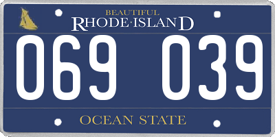 RI license plate 069039