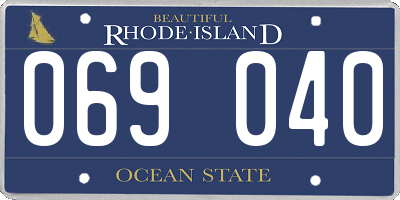 RI license plate 069040