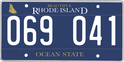 RI license plate 069041
