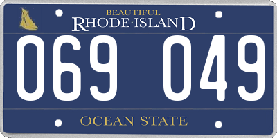 RI license plate 069049