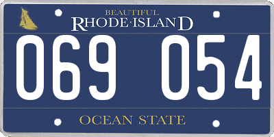 RI license plate 069054